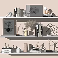 Modern Ornaments Combination Ornaments Decorative Rack Laminar Partition Vase 3d model