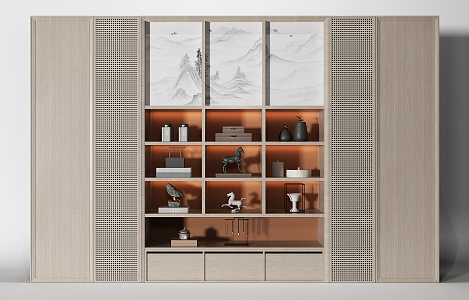 New Chinese Decorative Cabinet 3d model