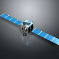 High Tech Satellite Showcasing Blue Solar Panels Metallic Frame And Space Mission Components 3d model