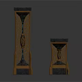 Pair Of Classic Decorative Pedestals With Intricate Openwork Design And Dark Bases
