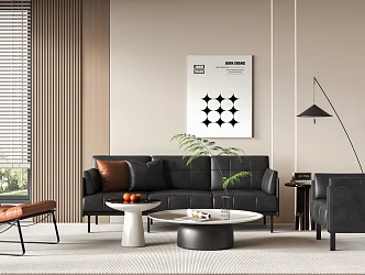 Office Sofa Coffee Table Combination Leather Sofa Office Sofa Coffee Table Combination 3d model