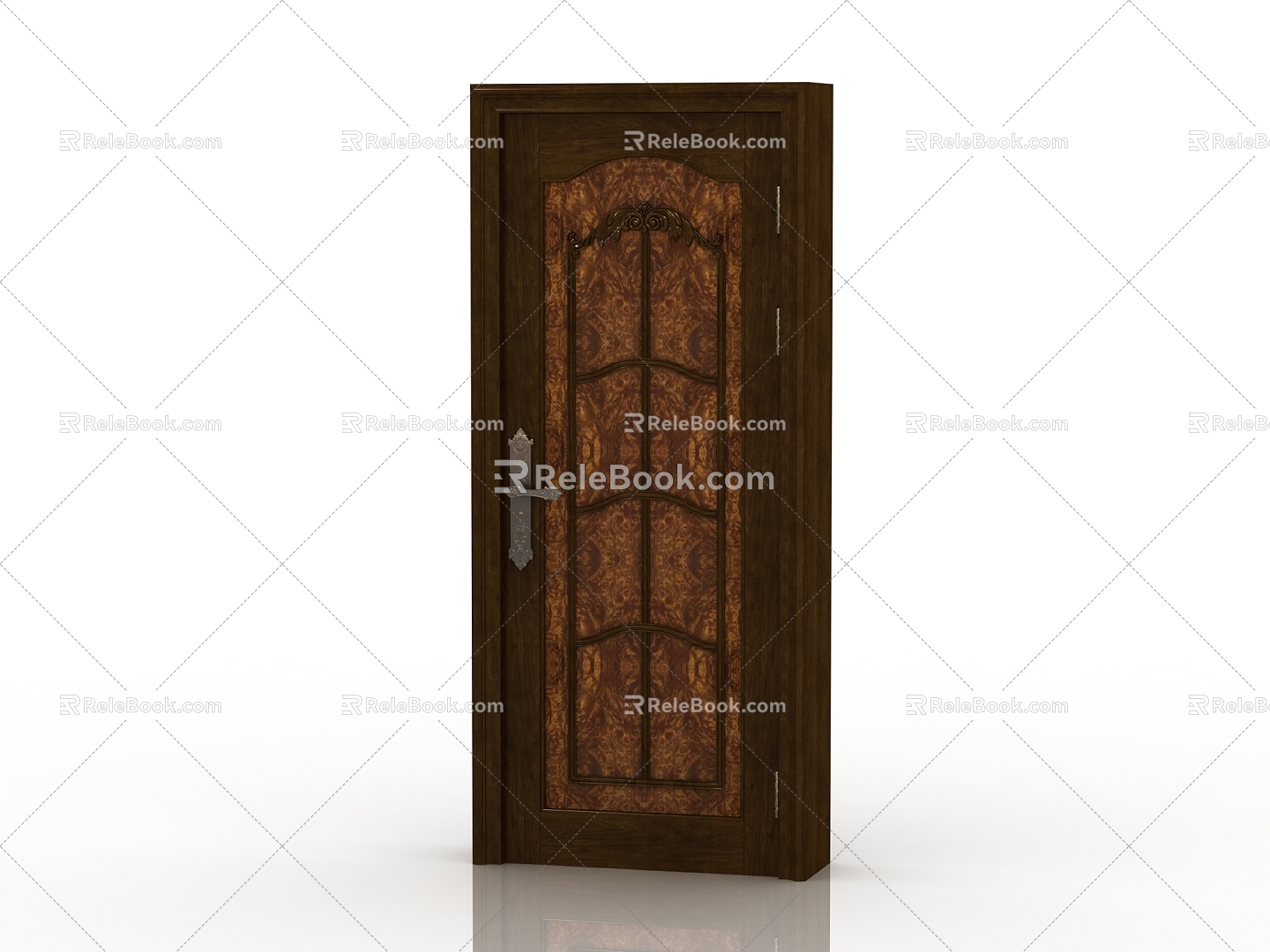 European-style interior door solid wood door 3d model