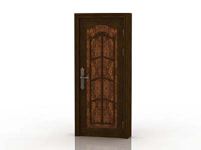 European-style interior door solid wood door 3d model