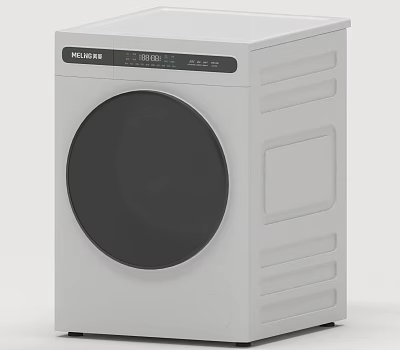 Haier Front Load Washing Machine With White Modern Design And Digital Control 3d model