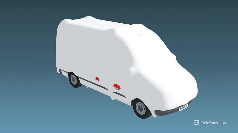White Utility Van Featuring Boxy Design Ideal For Cargo Transport And Practical Use 3d model 