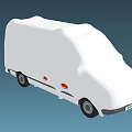 White Utility Van Featuring Boxy Design Ideal For Cargo Transport And Practical Use