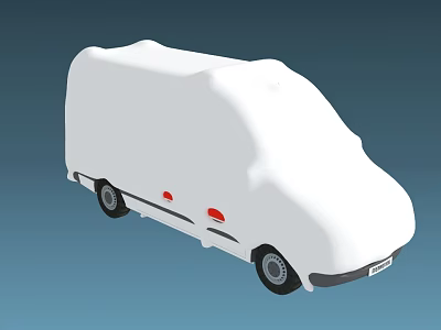 White Utility Van Featuring Boxy Design Ideal For Cargo Transport And Practical Use 3d model