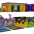 Vibrant Kids Playground with Interactive Video Games Colorful Panels and Fun Equipment