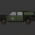 Military Green Utility Vehicle With Rugged Exterior Roof Rack And Front Design