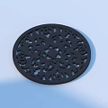 Black Round Coaster With Intricate Cutout Floral Pattern For Home Use