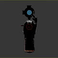 Modern Rifle With Scope And Red Wooden Texture Body For Tactical Use