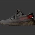 Gray Knit Upper Sneakers With Red Accents Transparent Sole And Lace Up Design