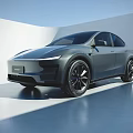 NARLY Modern Electric Car With Sleek Exterior Black Wheels And Minimalist Showroom Background