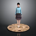 Circular Platform With Geometric Star Pattern Design Standing On Dark Background