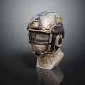 Durable Tactical Military Helmet With Face Shield Earmuffs And Camouflage Pattern