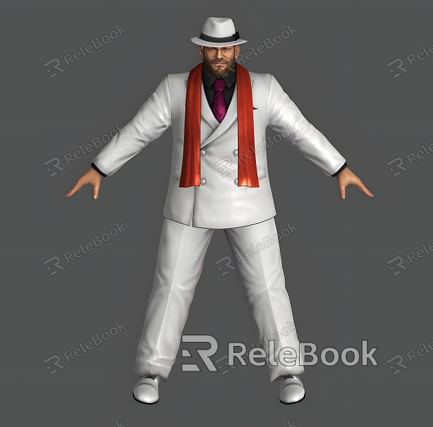 Middle-aged man man uncle middle-aged clothes hat scarf Europeans foreigners can do action model