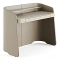 Modern Beige Dressing Table with Sleek Design and Drawer for Bedroom 3d model