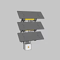 Modern Three Tiered Metal Wall Lamp With Bright LED Light And Sleek Design