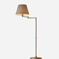 Modern Floor Lamp With Fabric Shade And Adjustable Metal Arm For Living Room
