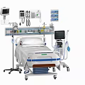 Advanced Hospital Medical Bed With Integrated Monitor IV Stand And Control Panel