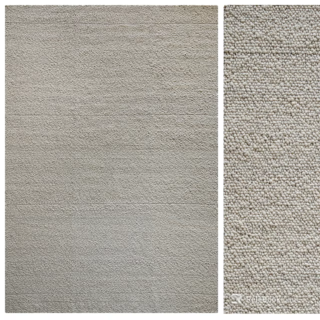 Light Gray Textured Square Rug With Close Up Textile Shots 3d model 