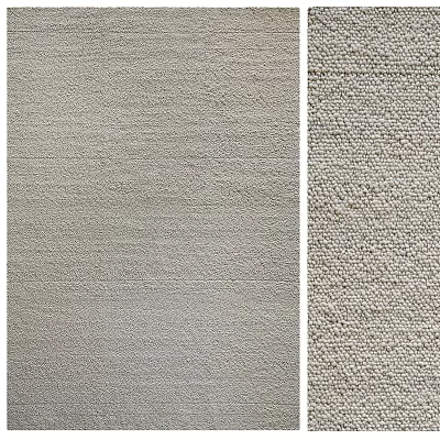 Light Gray Textured Square Rug With Close Up Textile Shots 3d model