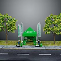 Sprite Green Tent Outdoor Setup With Trees And Roadside Grass