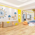 Cheerful Modern Kindergarten Interior With Play Area Learning Corner And Colorful Seats