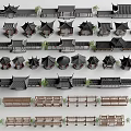 Various Traditional Chinese Garden Pavilion Designs with Classic Roofs and Wooden Structures for Landscape Architecture