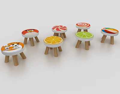 Modern Stool Toddler Stool 3d model
