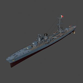 Modern warship Montecukoli cruiser 3d model