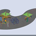 Colorful Outdoor Playground Equipment with Slides Climbing Frames Swings and Canopies