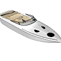 White Open Yacht With Beige Seats And Modern Sporty Exterior Design