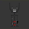 Elliptical Machine for Home Daily Fitness with Digital Display Black Frame and Red Pedals