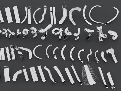 Children's Play Area Playground Components With Various Slide Parts And Connectors 3d model
