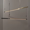 Modern Linear Hanging Pendant Lights With Metal Frame And Illuminated Design