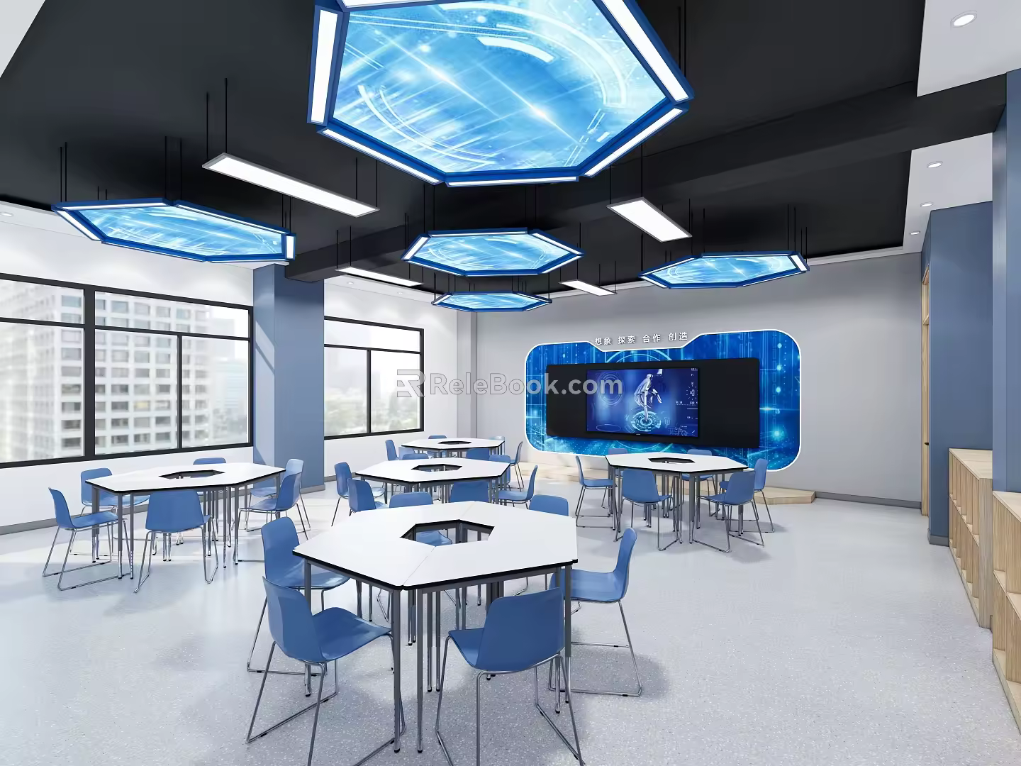 Science Classroom Modern Classroom 3d model
