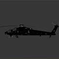 Black Aerospace Helicopter Model Featuring Large Rotor And Detailed Fuselage Structure 3d model