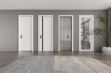 Light Luxury Flat Door 3d model