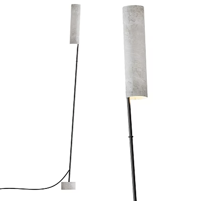 Modern Minimalist Floor Lamp With White Cylindrical Shade And Metal Stand Design 3d model