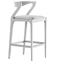 Wooden Bar Stools With High Back Leather Seat And Modern Design Features