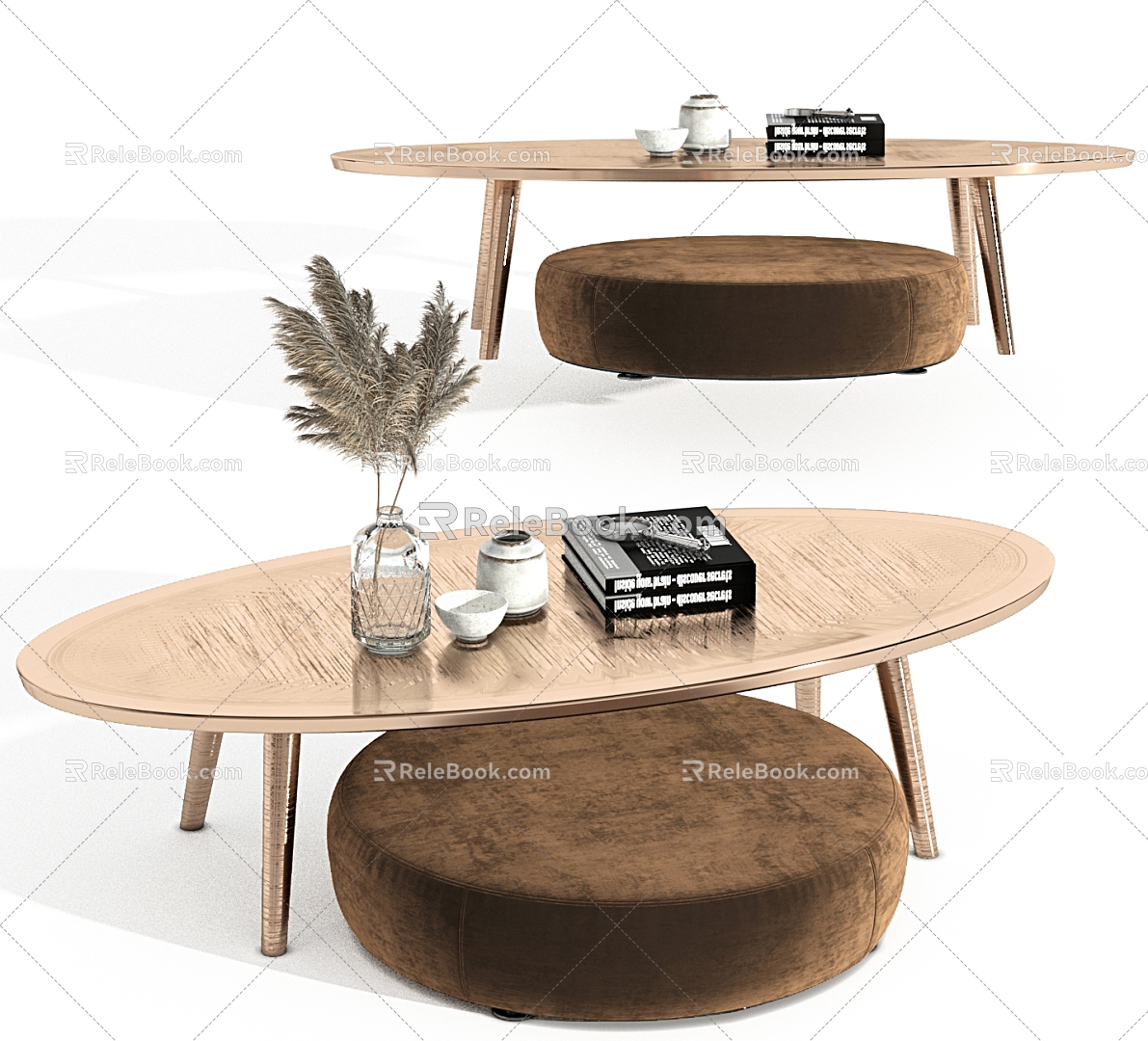 Modern Metal Coffee Table Sofa Stool Round Stool 3d model