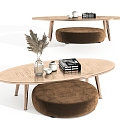 Modern Metal Coffee Table Sofa Stool Round Stool 3d model