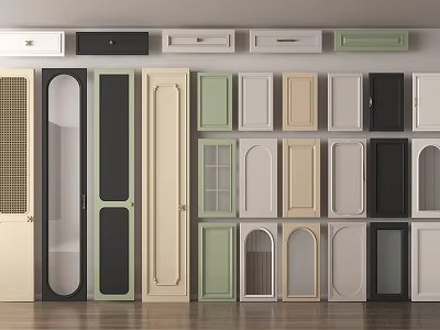 Variety Of Wardrobe Door Styles And Colors 3d model
