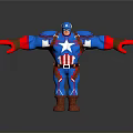 Captain America Game Character With Blue Uniform White Star Red Gloves Arms Outstretched
