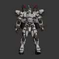 Futuristic Robot Character With White Gray Mechanical Armor And Advanced Weapon Systems