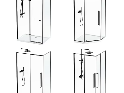 Modern Shower Sauna Interior Design With Glass Enclosure Multiple Styles And Structures 3d model