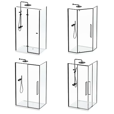 Modern Shower Sauna Interior Design With Glass Enclosure Multiple Styles And Structures 3d model