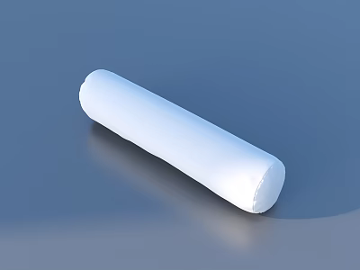 White Cylindrical Soft Plush Pillow Comfortable Supportive Home Living Accessory 3d model