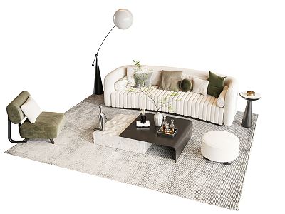 Modern sofa coffee table combination model